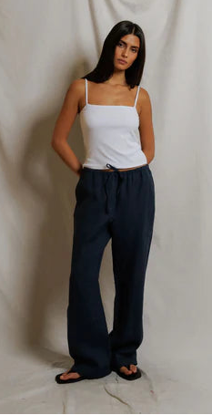 Perfect White Tee Lorana Linen Drawstring Pant, relaxed pants, linen pants, pants, women's clothing