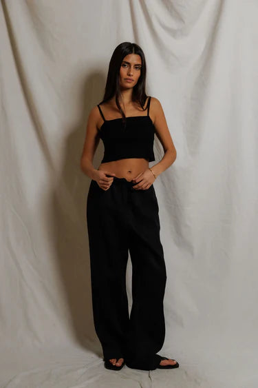 Perfect White Tee Lorana Linen Drawstring Pant, relaxed pants, linen pants, pants, women's clothing