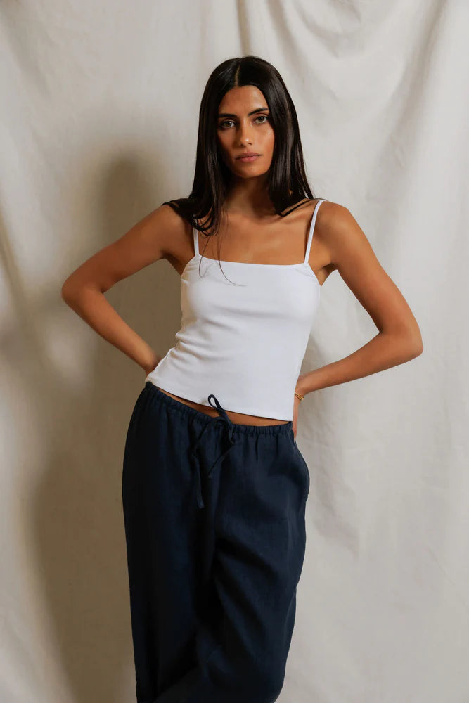 Perfect White Tee Lucille Ribbed Skinny Tank, tank top, skinny strapped tank top, women's clothing