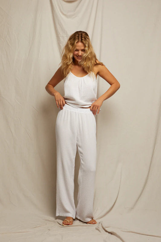 Perfect White Tee Mina Double Gauze Pant, pants, lounge pants, casual pants, matching set, women's clothing