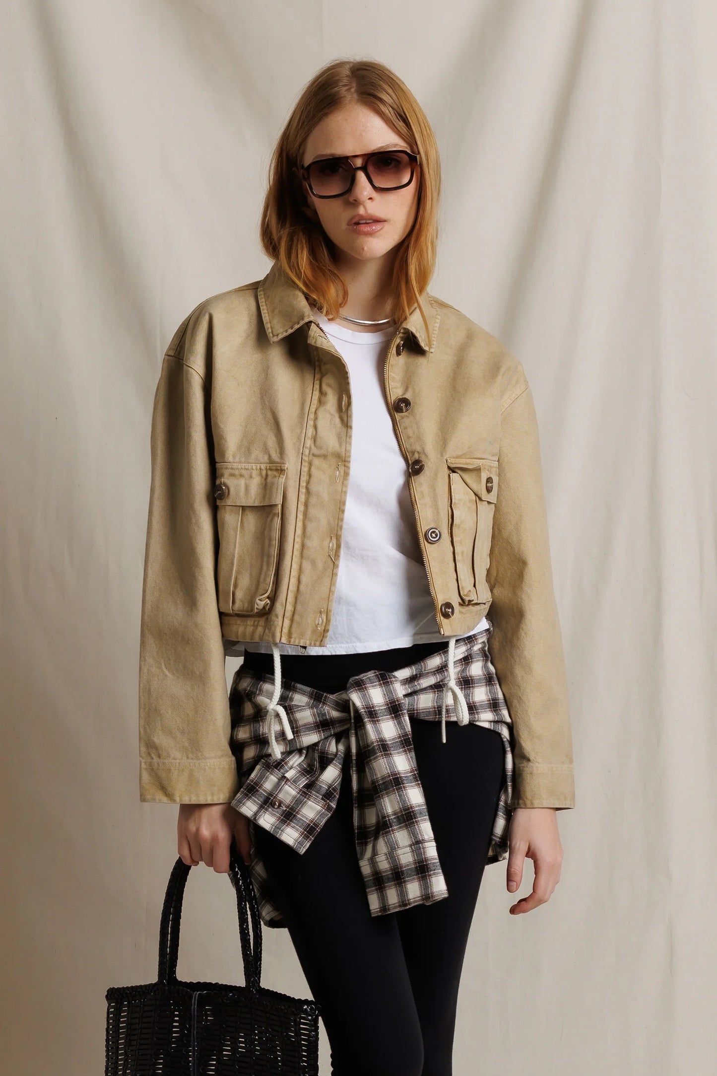Perfect White Tee Paloma Jacket, cropped utility jacket crafted from sturdy, structured cotton canvas, cropped jacket, women's outerwear