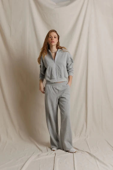 Perfect White Tee Sean Zip Up, cropped zip up sweatshirt, french terry cropped hoodie, women's clothing