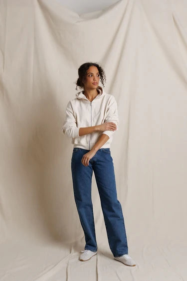 Perfect White Tee Sean Zip Up, cropped zip up sweatshirt, french terry cropped hoodie, women's clothing