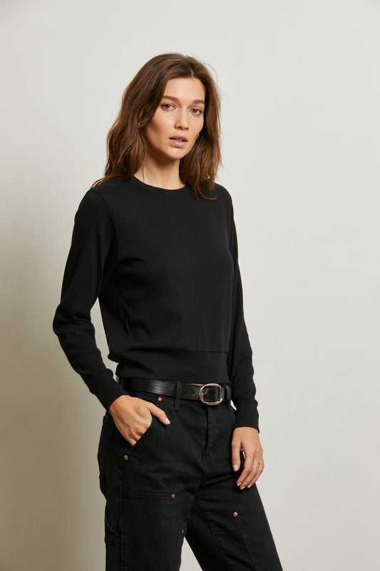 Perfect White Tee Stef Luxe Rib LS Crew Neck, sweatshirt, crewneck, top, women's clothing