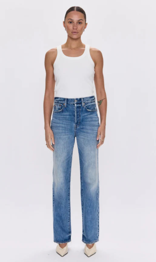 Pistola Cassie Super High Rise Straight, high rise denim, denim jeans, clean denim, women's clothing