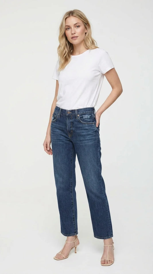 Pistola Issa Ankle Mid Rise Straight denim jeans, clean denim, jeans, women's clothing