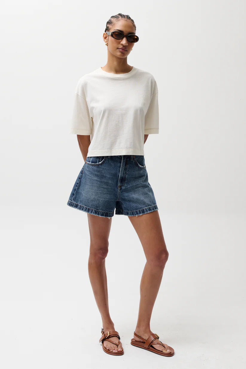 Pistola Saige Short, ultra-flattering high rise and features the perfect A-line silhouette, denim shorts, women's clothing