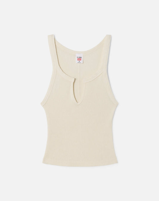 RE/DONE V Cut Ribbed Tank, Ribbed Tank, tank top, women's clothing