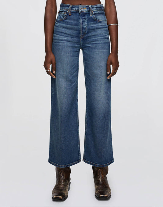RE/DONE High Rise Wide Leg Crop, high rise denim, cropped denim, jeans, vintage stone wash, women's clothing
