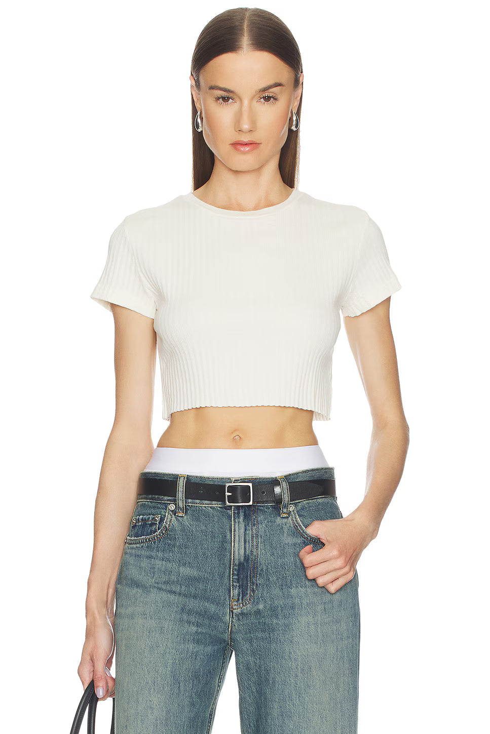 RE/DONE Cropped 60s Slim Tee, t-shirt, cropped shirt, tee shirt, women's clothing