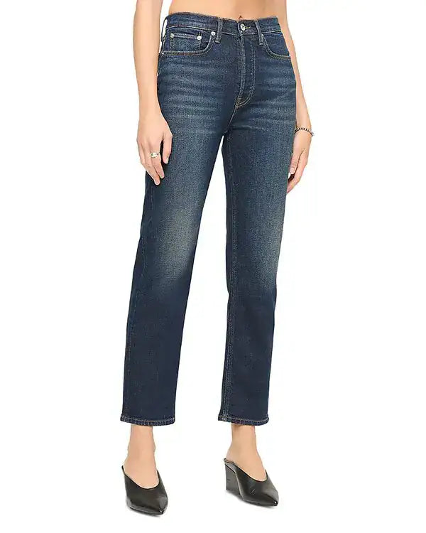 RE/DONE Pipe Jean in barely worn, high rise denim jeans, jeans, women's clothing