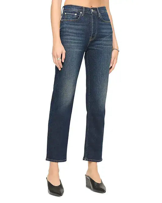 RE/DONE Pipe Jean in barely worn, high rise denim jeans, jeans, women's clothing
