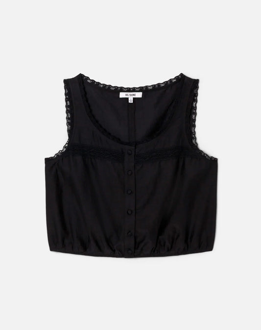 RE/DONE Allegra Top, sleeveless top, lace top, summer top, women's clothing