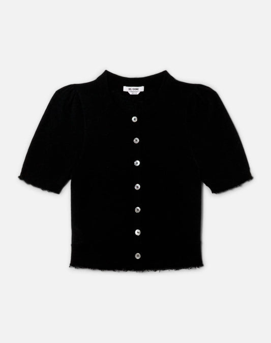 RE/DONE The Drift Cashmere Cardigan, short sleeved cardigan sweater, cashmere cardigan, women's clothing