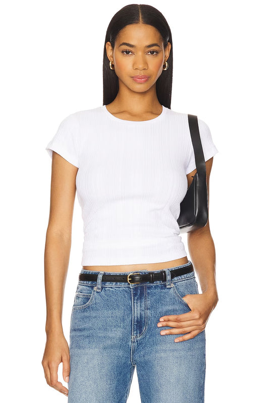 RE/DONE Varigated 60s Slim tee, ribbed tee, t-shirt, tee shirt, women's clothing