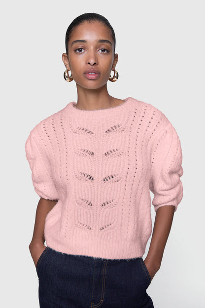 Rebecca Minkoff Campbell Puff Sleeve Sweater, short sleeved sweater, knit sweater, puff sleeved sweater, women's clothing