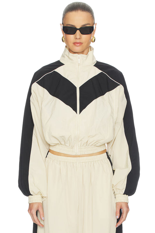 Ronny Kobo Brenton Cropped Jacket, 90s sporty silhouette jacket with bold color blocking and a cropped length, women's clothing