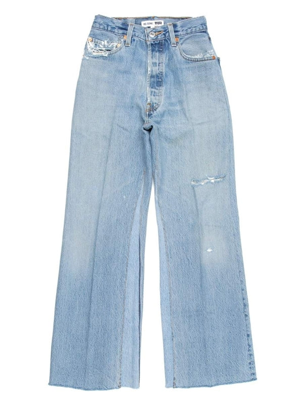 RE/DONE High Rise Wide Leg Crop Denim, high rise jeans, jeans, denim jeans, wide leg jeans, women's clothing