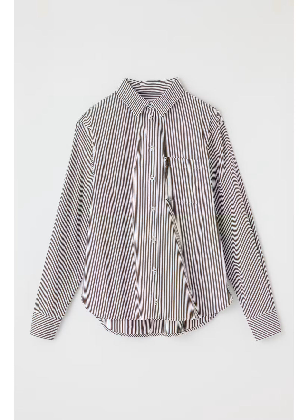 MV Refined Stripe Shirt, long sleeved button down striped shirt, women's clothing