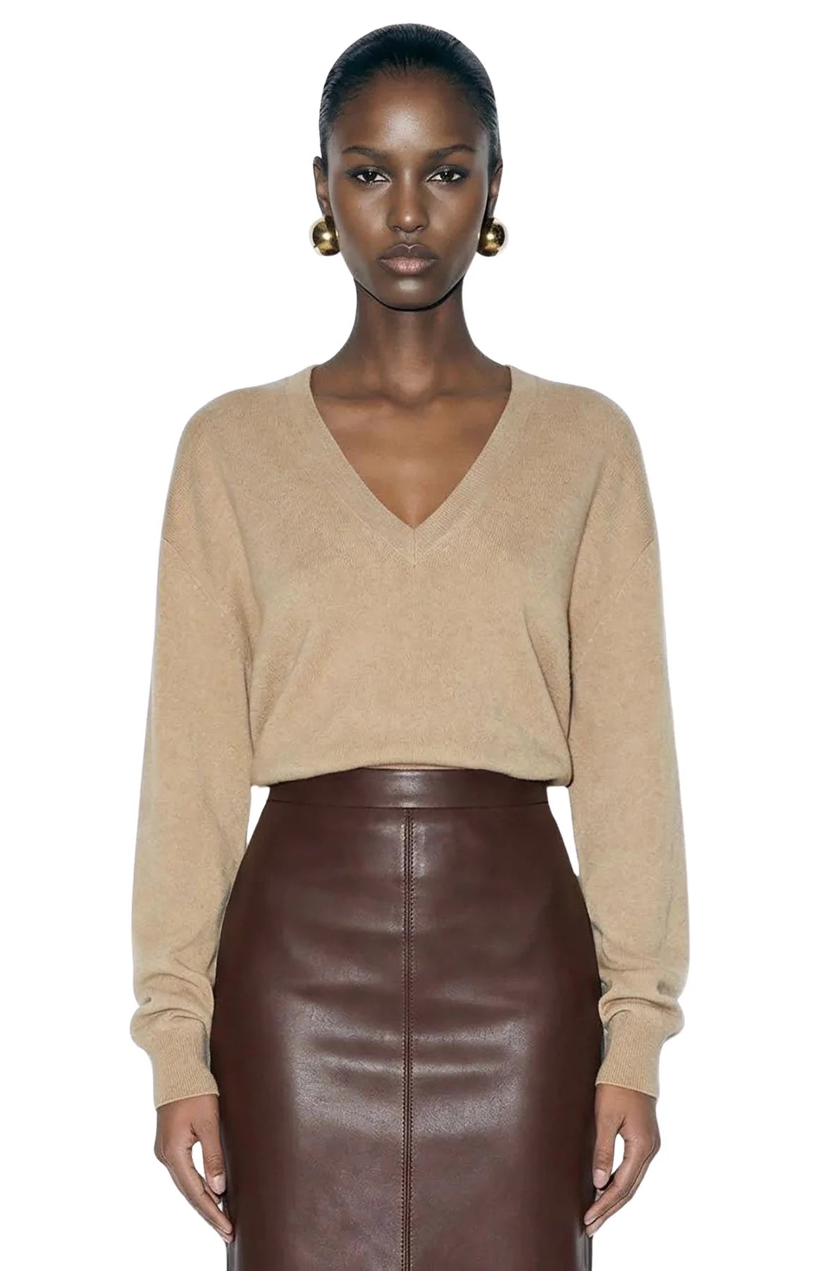 Ronny Kobo Jayden V-Neck Sweater, knit crafted with a relaxed silhouette and classic V-neckline, women's clothing