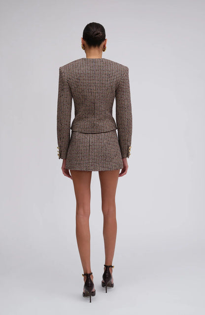 Ronny Kobo Jerry Jacket, Wool Blend Houndstooth Jacket, Blazer, women's clothing