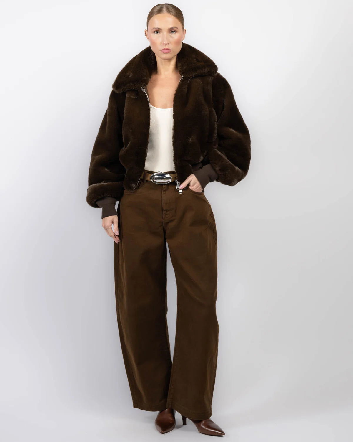 Ronny Kobo Clemence Faux Fur Jacket, jacket, cropped jacket, fur jacket, faux fur, statement jacket, women's clothing