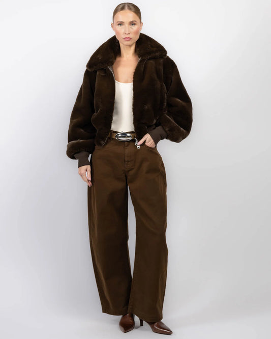 Ronny Kobo Clemence Faux Fur Jacket, jacket, cropped jacket, fur jacket, faux fur, statement jacket, women's clothing