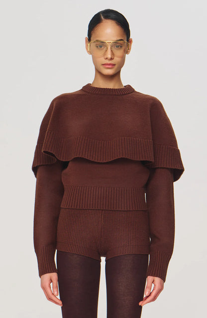Ronny Kobo Evian Knit Top, sweater, knit top, brown sweater, women's clothing
