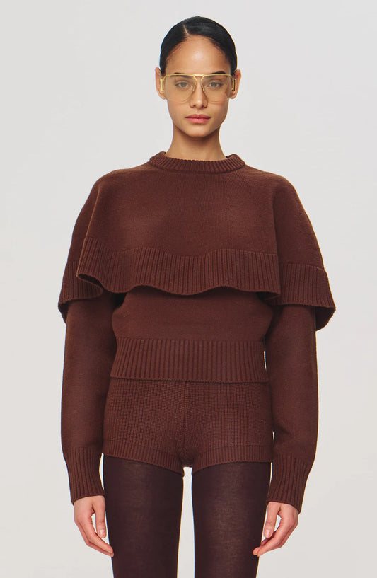 Ronny Kobo Evian Knit Top, sweater, knit top, brown sweater, women's clothing