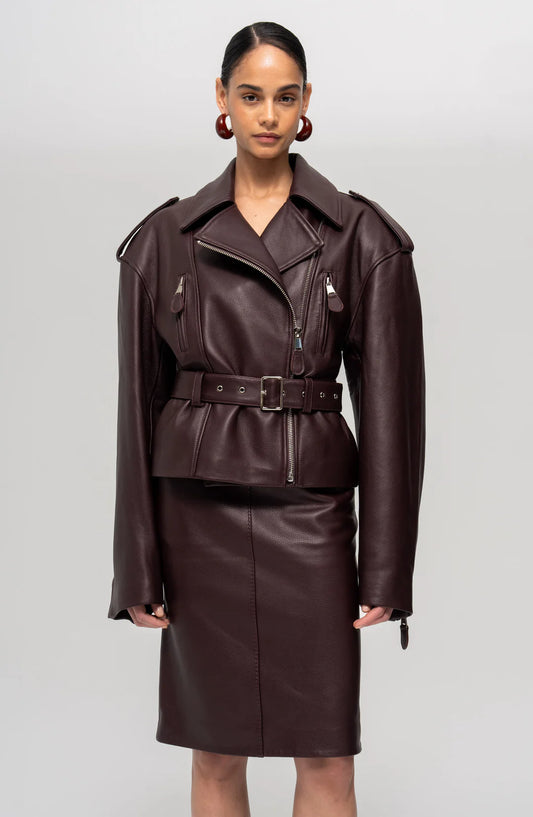 Ronny Kobo Lilou Jacket, faux leather jacket, biker jacket, outerwear, women's clothing