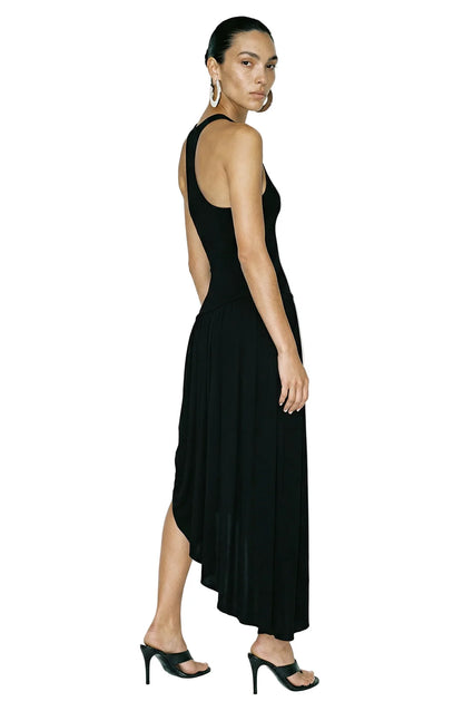 Ronny Kobo Meyer Dress, black dress, tank dress, asymmetrical hemline, dressy, women's clothing