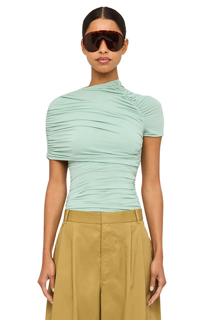 Ronny Kobo Vega Top, sculpted to flatter with a smooth, high-stretch fit, short sleeved top, ruched top, women's clothing
