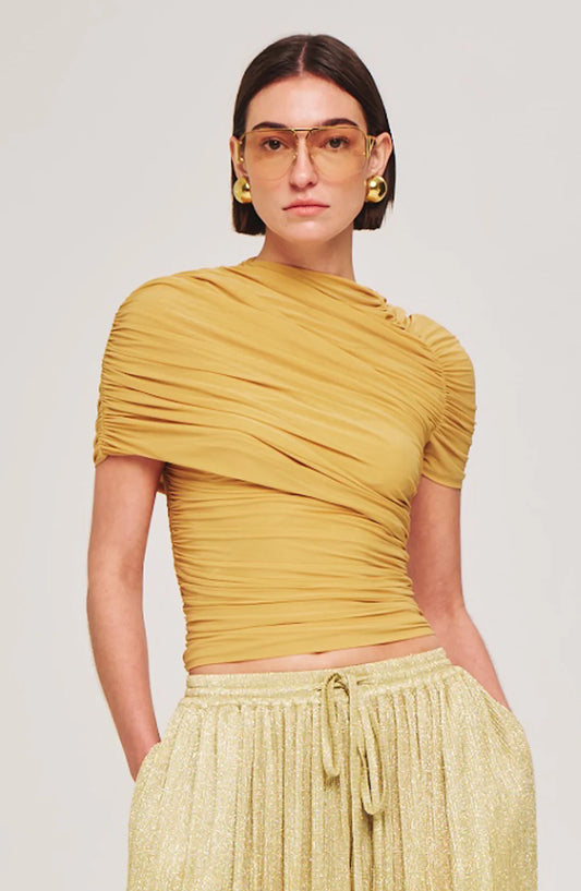 Ronny Kobo Vega Top, fun top, rouched top, short sleeved top, shirt, women's clothing