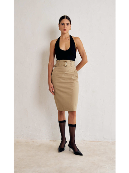 SANS FAFF Chelsea Trench Pencil Skirt, skirt, pencil skirt, midi skirt, women's clothing