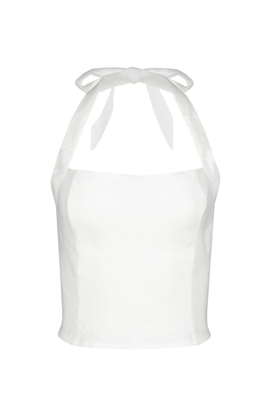 SANS FAFF Positano Linen Halter Top, halter top, sleeveless top, fun top, women's clothing