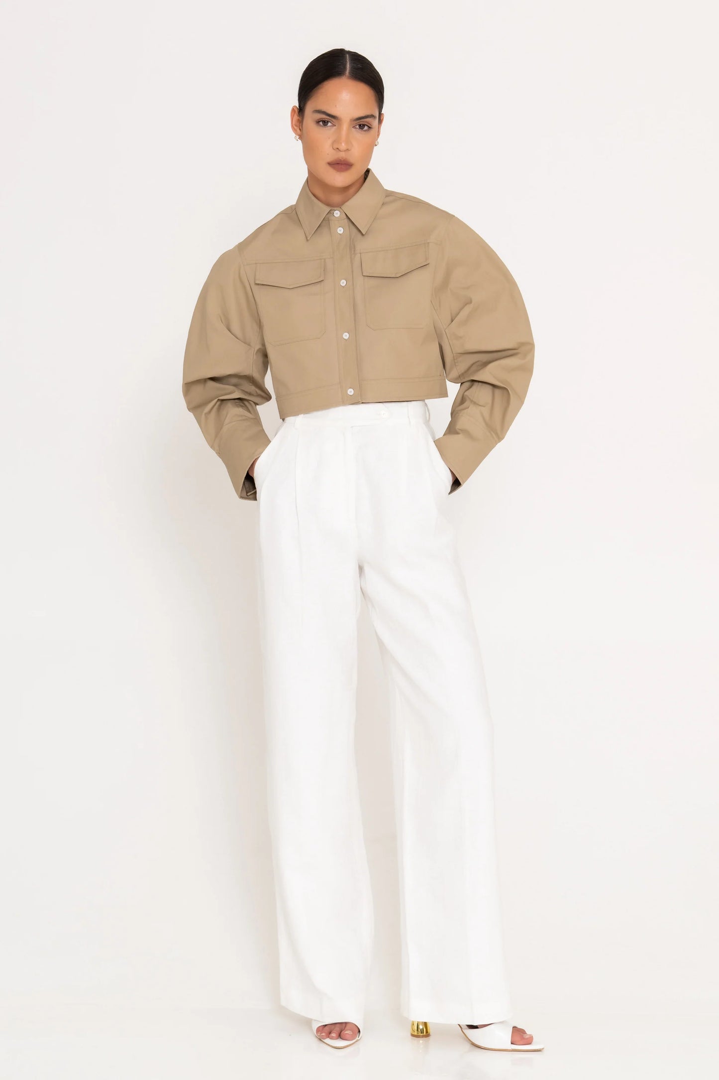 SANS FAFF Torino Top, tailored silhouette, statement piece, button-down front, lightweight jacket, women's clothing