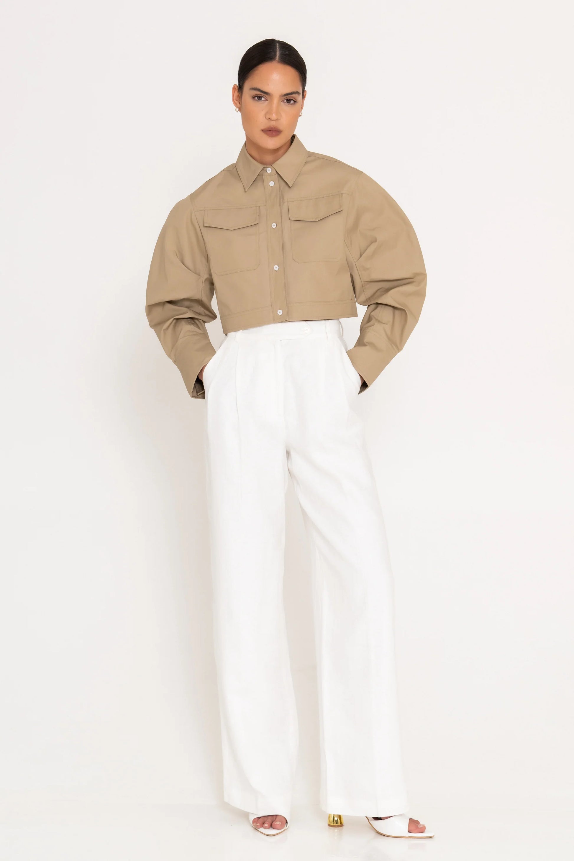 SANS FAFF Torino Top, tailored silhouette, statement piece, button-down front, lightweight jacket, women's clothing