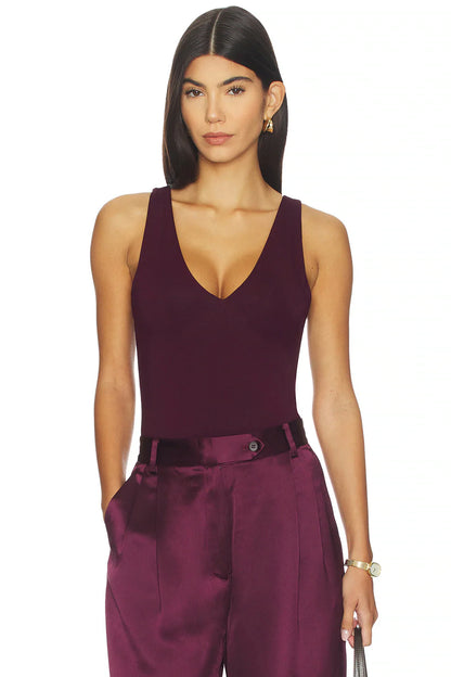 SANS FAFF Plunge V Bodysuit, body suit, bodysuit, v-neck top, v-neck bodysuit, one piece, women's clothing