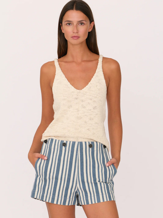 SECULAR Tank Sweater is a feminine cotton knit tank with a flattering V-neck and soft, natural texture, women's clothing