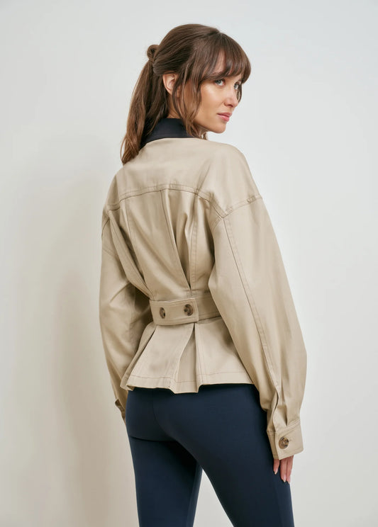 Favorite Daughter The Carla Jacket, Workwear-inspired in light khaki cotton twill jacket, spring jacket, women's outerwear