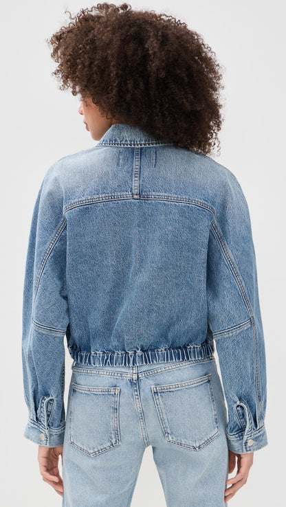 AGOLDE Dixon Cocoon Bomber, jean jacket, jean bomber jacket, women's clothing