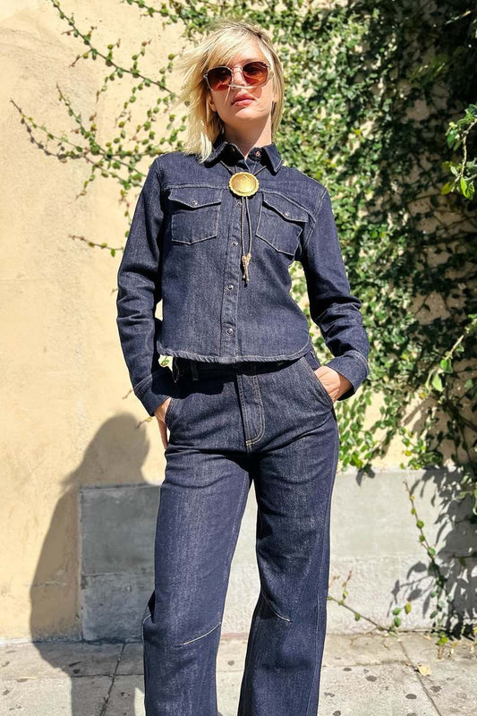 Pistola Thea Shrunken Rinse Shirt, denim shirt, button down shirt, jean shirt, long sleeved shirt, women's clothing
