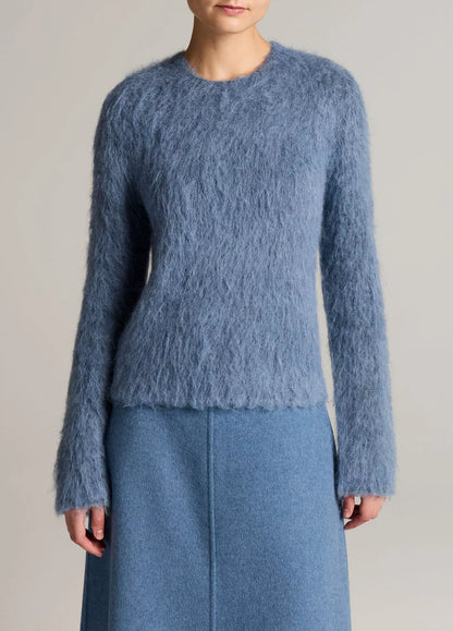 Vince Brushed Alpaca Crewneck sweater, Italian blend alpaca crew neck sweater with a soft and fluffy finish, women's clothing