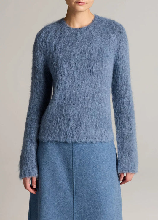 Vince Brushed Alpaca Crewneck sweater, Italian blend alpaca crew neck sweater with a soft and fluffy finish, women's clothing