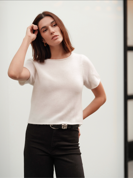 W. Cashmere Ophelia S/S Pullover, short sleeved sweater, sweater, cashmere sweater, women's clothing