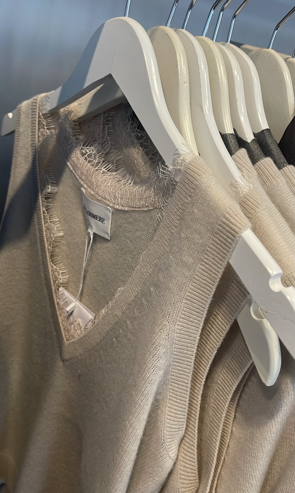 W. Cashmere Colette Tank with Lace, sweater tank, tank, matching set, women's clothing