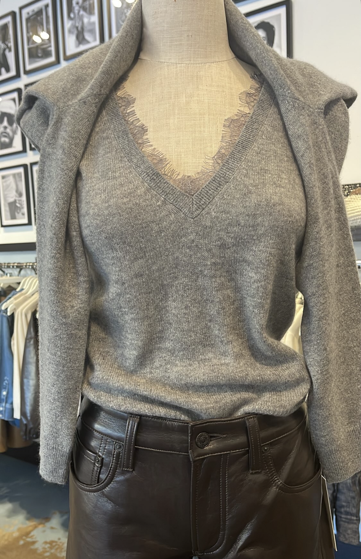 W. Cashmere Colette Tank with Lace, sweater tank, tank, matching set, women's clothing