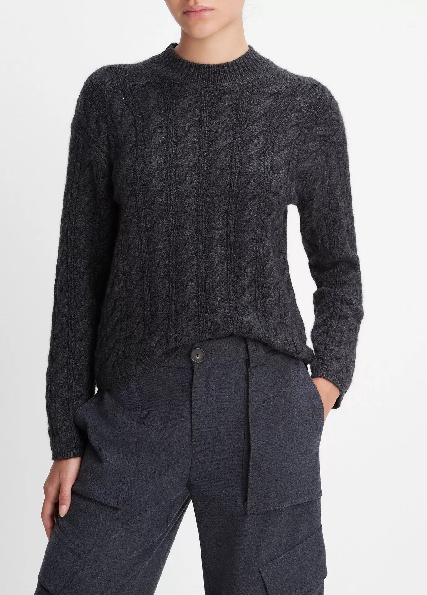 Vince Twisted Cable Crew, sweater, wool cashmere sweater, cable knit sweater, women's clothing