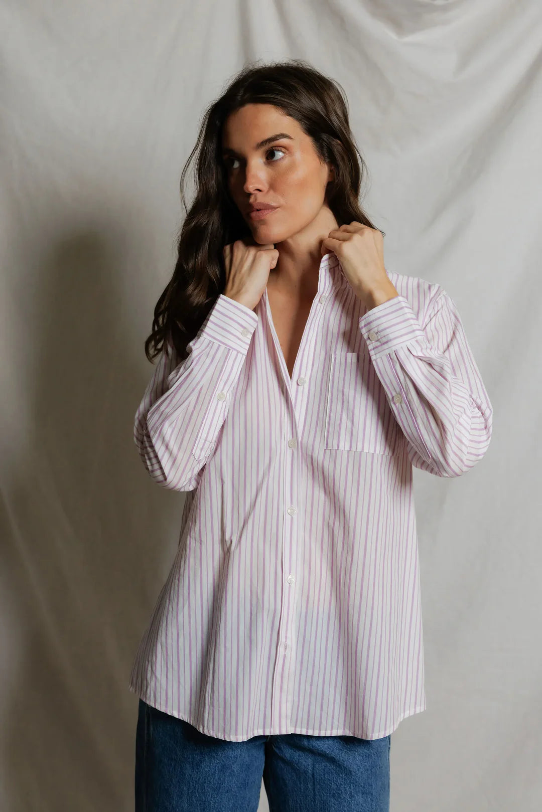 Perfect White Tee Avalon Poplin Shirt, button down shirt, long sleeved shirt, women's clothing