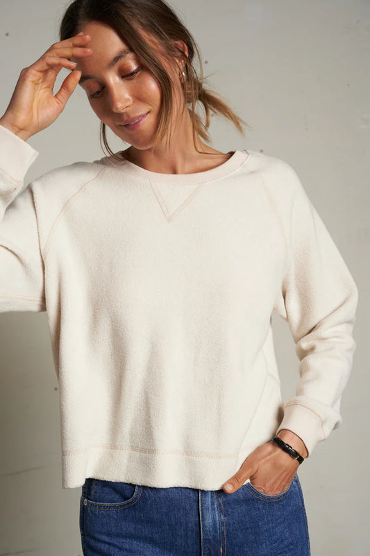 Perfect White Tee Eden LS Fleece Raglan, sherpa fabric sweatshirt, sweatshirt, fleece, top, women's clothing